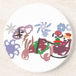  Sleigh winter  Zandsteen Onderzetter