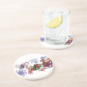  Sleigh winter  Zandsteen Onderzetter (Zijkant)