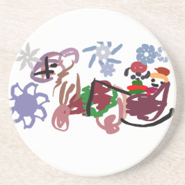  Sleigh winter  Zandsteen Onderzetter