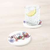  Sleigh winter  Zandsteen Onderzetter (Zijkant)