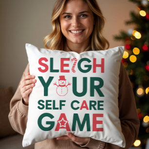 Sleigh Your Self Care Game Vakantie Kussen