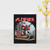 Sleigher Hail Santa Heavy Metal Christmas Rock XMA Kaart (Gele Bloem)