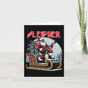 Sleigher Hail Santa Heavy Metal Christmas Rock XMA Kaart