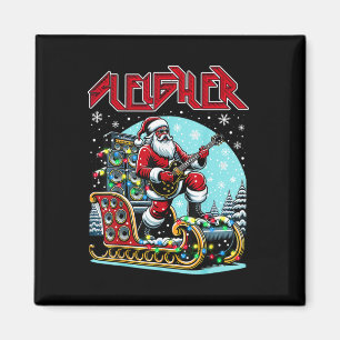Sleigher Hail Santa Heavy Metal Christmas Rock XMA Magneet