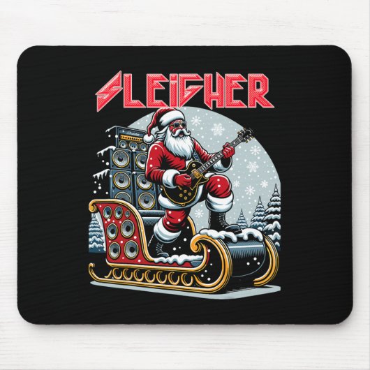 Sleigher Hail Santa Heavy Metal Christmas Rock XMA Muismat (Voorkant)