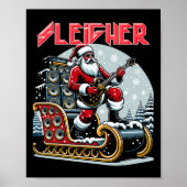 Sleigher Hail Santa Heavy Metal Christmas Rock XMA Poster (Voorkant)