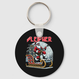 Sleigher Hail Santa Heavy Metal Christmas Rock XMA Sleutelhanger