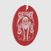 Sleigher Kerstman Grappig Metalen Kerstmis Rock Ornament (voorkant)