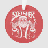 Sleigher Kerstman Grappig Metalen Kerstmis Rock Ornament (voorkant)