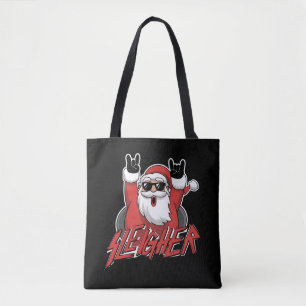 Sleigher Kerstman Metal Kerst Grappig Hagel Tote Bag