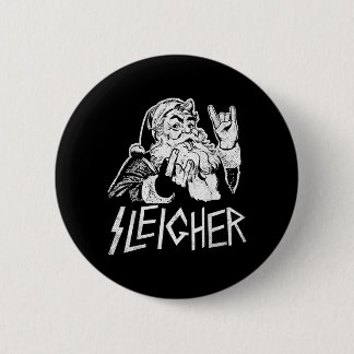 Sleigher Kerstman Rock Op Goth Zwaar Ronde Button 5,7 Cm