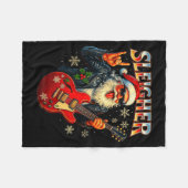 Sleigher Rock Santa Funny Metal Christmas Design  Fleece Deken (Voorkant (Horizontaal))