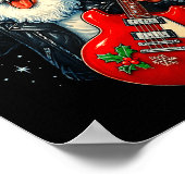 Sleigher Rock Santa Funny Metal Christmas Design Poster (Hoek)