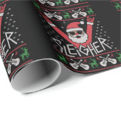 Sleigher Santa Christmas Rock n Roll Ugly Sweat Cadeaupapier (Rol Hoek)