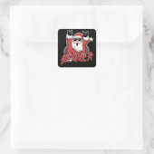 Sleigher Santa Claus Metal Christmas Funny Hail Vierkante Sticker (Tas)