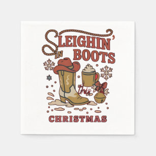 Sleighin Boots deze kerst Morsige West Cowboy Servet