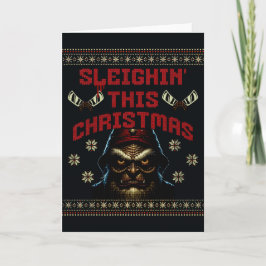 Sleighin' Christmas Horror Pun Kaart