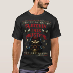 Sleighin' Christmas Horror Pun T-shirt