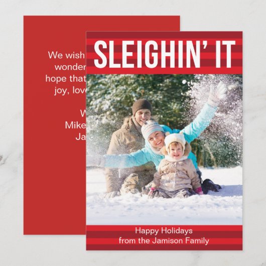 Sleighin het de Kaart van de Vakantie (Voorkant / Achterkant)