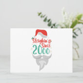 Sleighin het Sinds 2006 Kerstmis Verjaardag Kerstm Kaart (Staand voorkant)