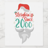 Sleighin het Sinds 2006 Kerstmis Verjaardag Kerstm Wijn Etiket (Enkel label)