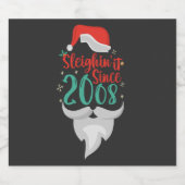Sleighin het Sinds 2008 Kerstmis Verjaardag Kerstm Bier Etiket (Enkel label)