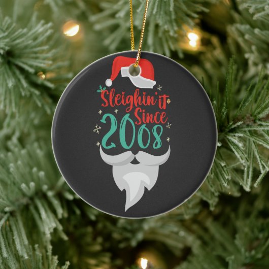 Sleighin het Sinds 2008 Kerstmis Verjaardag Kerstm Keramisch Ornament (Boom)