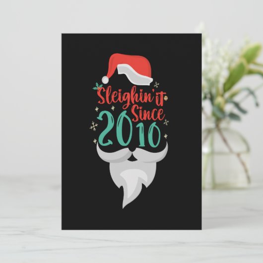 Sleighin het Sinds 2010 Kerstmis Verjaardag Kerstm Save The Date (Staand voorkant)