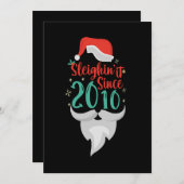 Sleighin het Sinds 2010 Kerstmis Verjaardag Kerstm Save The Date (Voorkant / Achterkant)