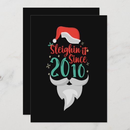 Sleighin het Sinds 2010 Kerstmis Verjaardag Kerstm Save The Date (Voorkant / Achterkant)