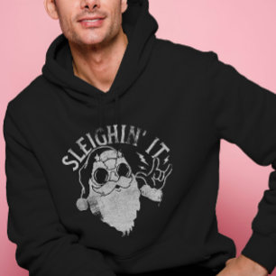 Sleighin It Grappige Santa Sleigh Kerstmis Hoodie