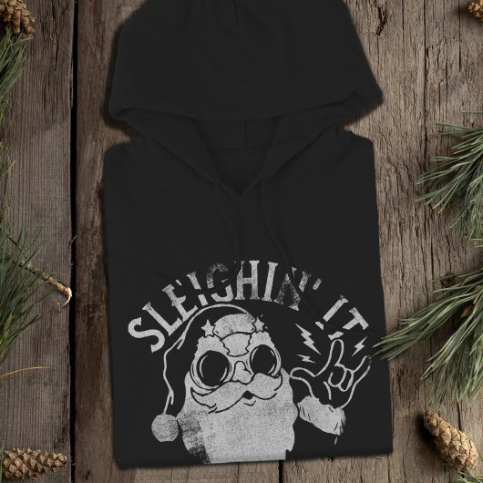 Sleighin It Grappige Santa Sleigh Kerstmis Hoodie