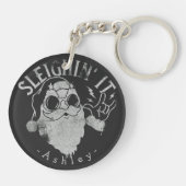 Sleighin It Grappige Santa Sleigh Kerstmis Sleutelhanger (Achterkant)