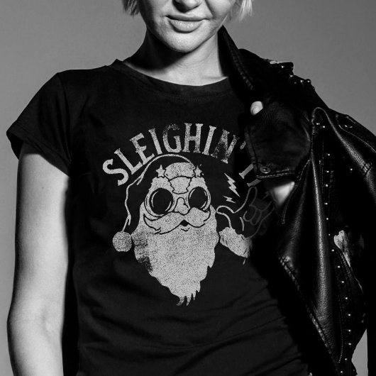 Sleighin It Grappige Santa Sleigh Kerstmis T-shirt