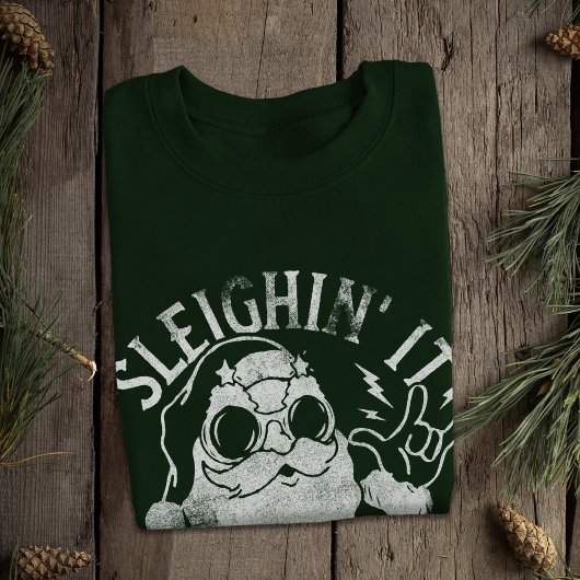 Sleighin It Grappige Santa Sleigh Kerstmis Trui