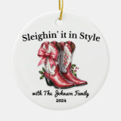 Sleighin' it in Style Keramisch Ornament (Voorkant)
