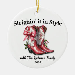 Sleighin' it in Style Keramisch Ornament