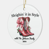 Sleighin' it in Style Keramisch Ornament (Links)