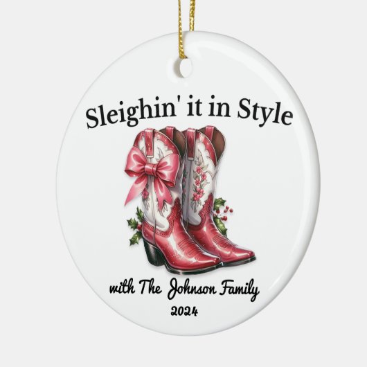Sleighin' it in Style Keramisch Ornament (Links)