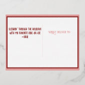 Sleighin' Sisters Feestelijk Lachen Pastel Roze Folie Feestdagen Briefkaart (Achterkant)