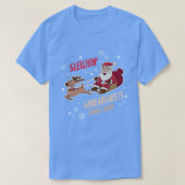 Sleighin' Spreadsheets Sinds 8.00 uur Retro Funny  T-shirt (Design voorkant)