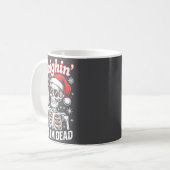 Sleighin' Till I'm Dead Sleigh Christmas Skeleton  Koffiemok (Voorkant links)