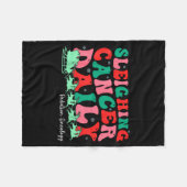 Sleighing Cancer Daily Radiation Oncology Christma Fleece Deken (Voorkant (Horizontaal))