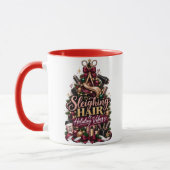 Sleighing Haar Vakantie Sfeer Kerstmoker Grappig Mok (Links)