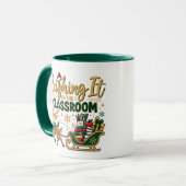 Sleighing It in de Klas Kerst Leraar Mok (Voorkant links)