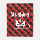 Sleighing It Kerstmis Fleece Deken (Voorkant)