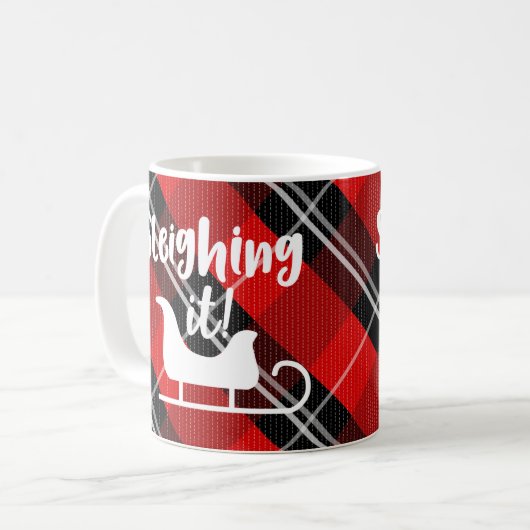 Sleighing It Kerstmis Koffiemok (Voorkant links)