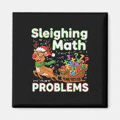 Sleighing Math Problems Christmas Funny Math Teach Magneet (Voorkant)