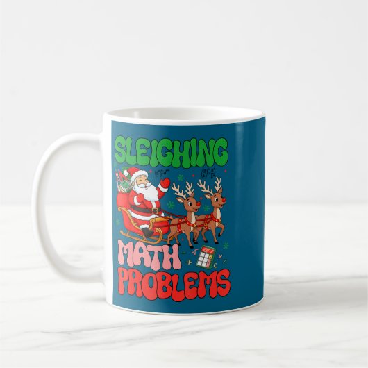 Sleighing Math Problems Funny Teacher Christmas Qu Koffiemok (Links)