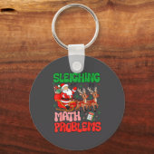 Sleighing Math Problems Funny Teacher Christmas Qu Sleutelhanger (Voorkant)